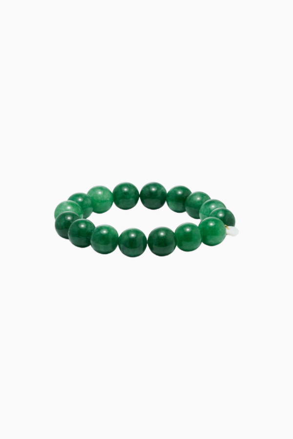 Chunky Green Jade Stretch Bracelet 12mm