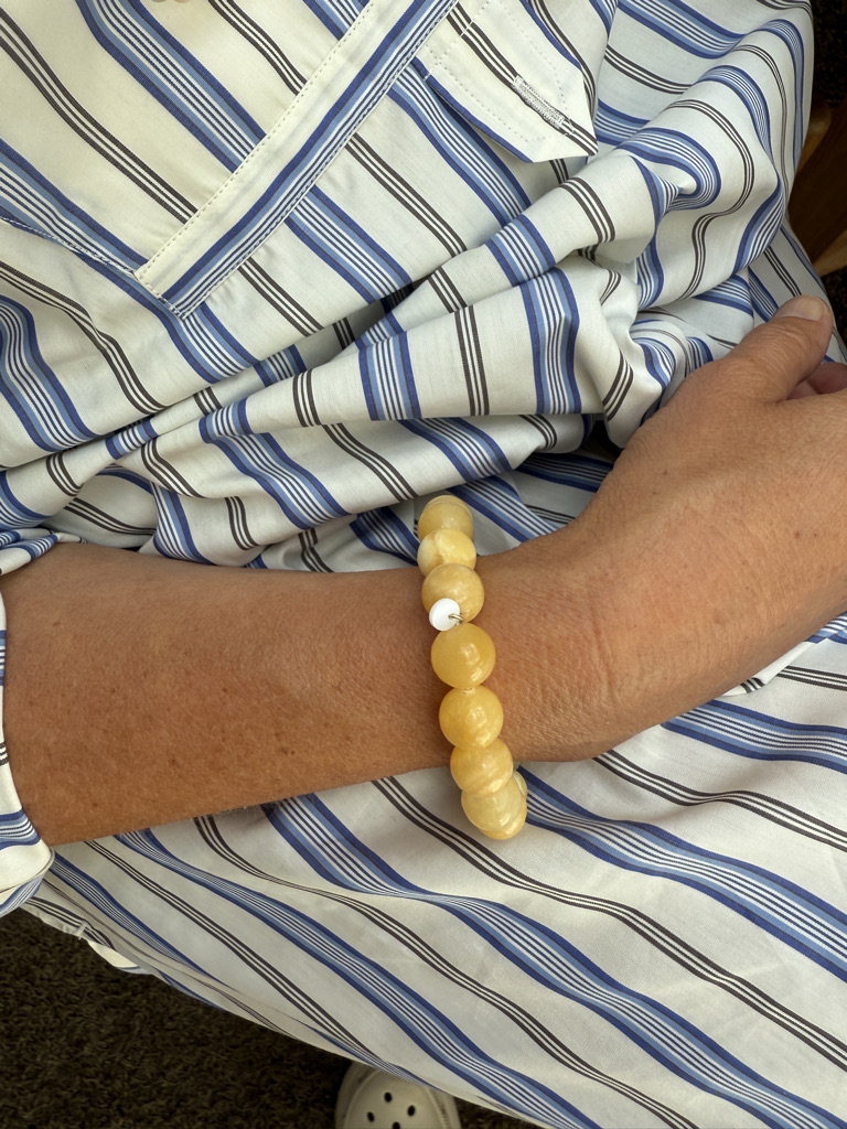 Chunky Yellow Jade Stretch Bracelet 12mm