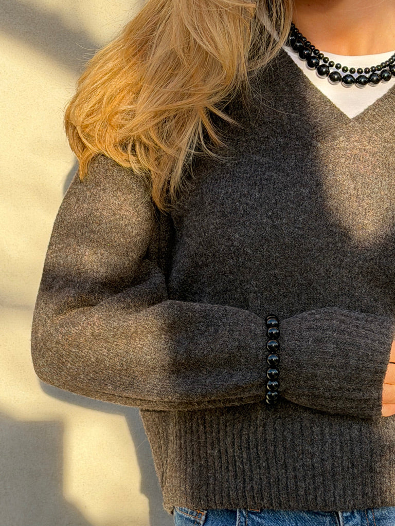 Chunky Black Onyx Stretch Bracelet 12mm – Bild 2