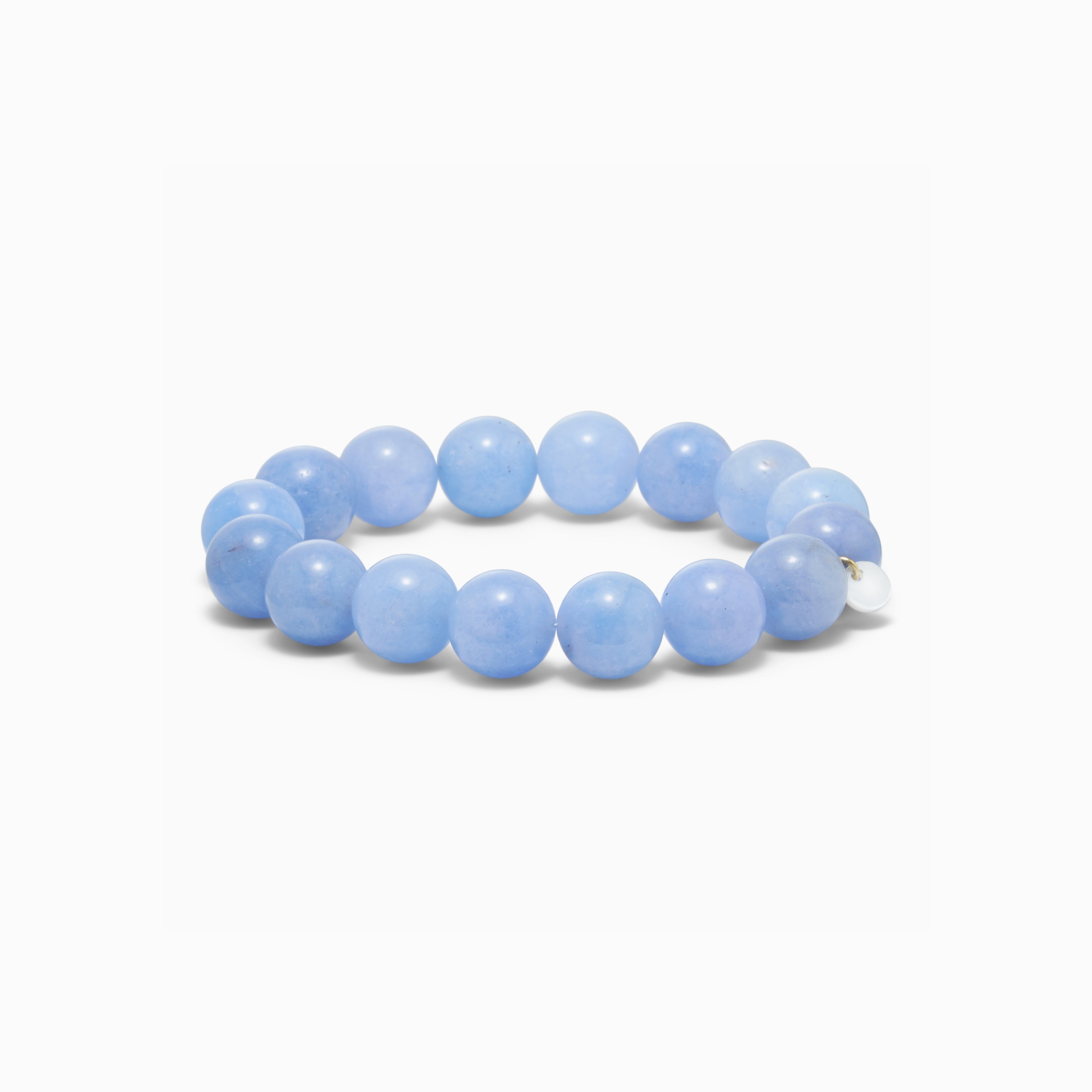 Chunky Aquamarine Stretch Bracelet 12mm – Bild 2