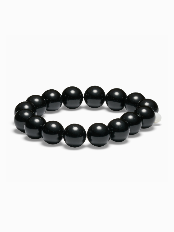 Chunky Black Onyx Stretch Bracelet 12mm