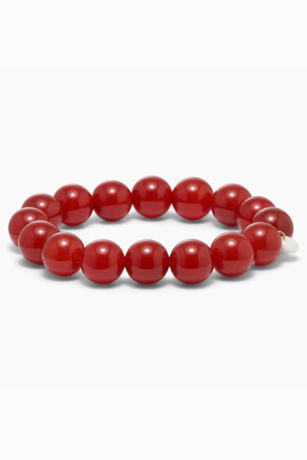 Chunky Red Jade Stretch Bracelet 12mm