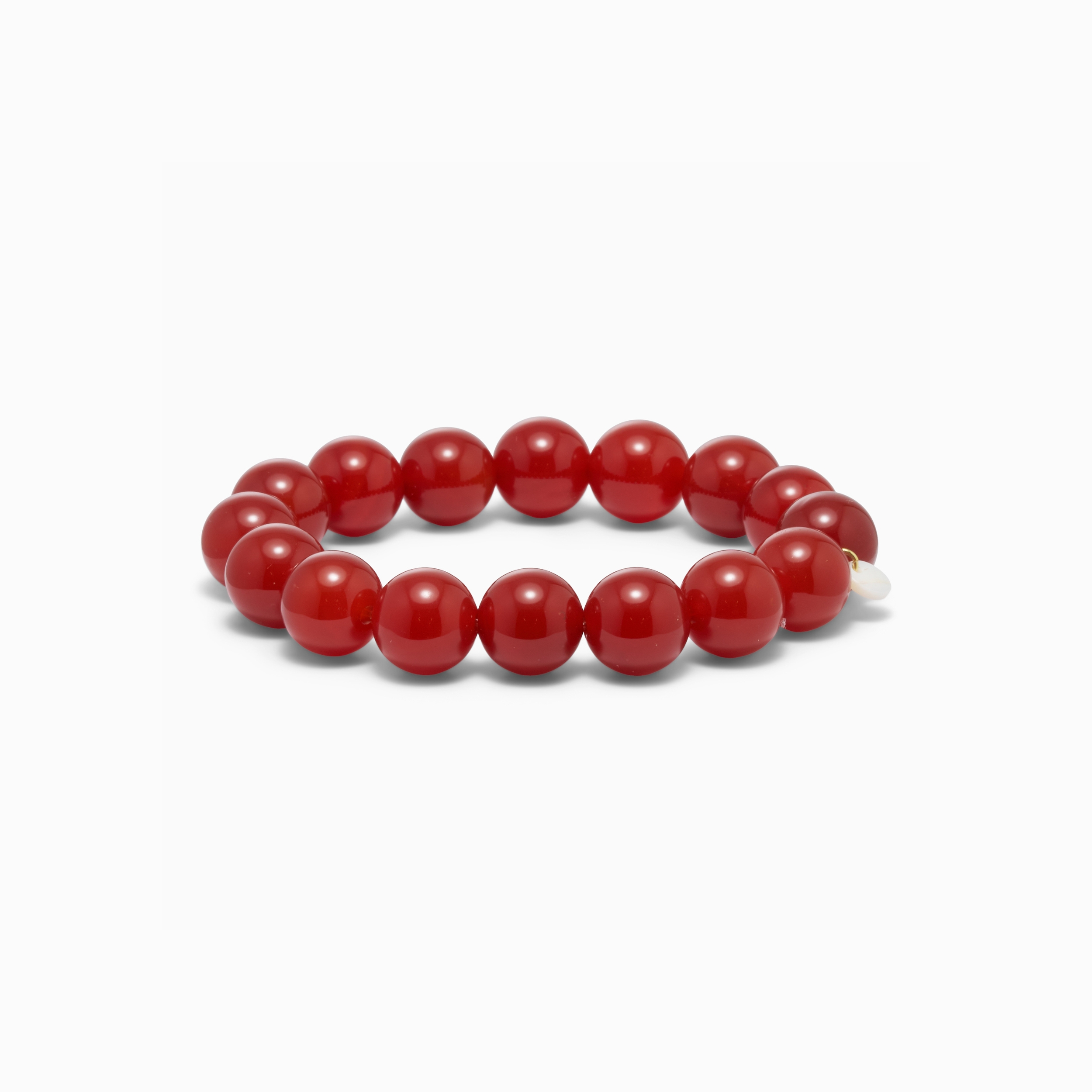 Chunky Red Jade Stretch Bracelet 12mm
