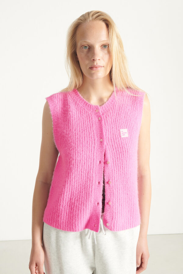 East Sleeveless Cardigan Bubble Pink