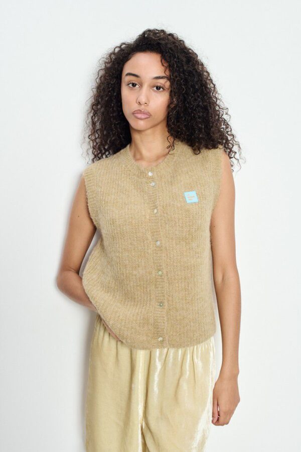East Sleeveless Cardigan Sand