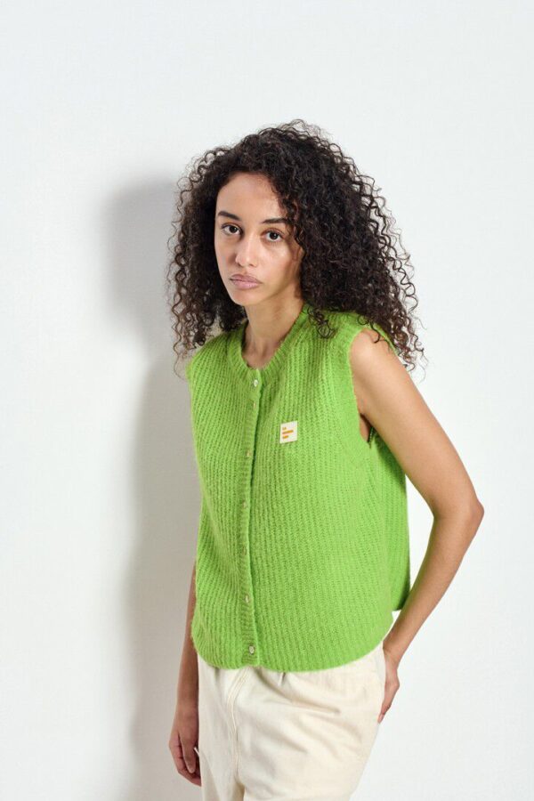 East Sleeveless Cardigan Fluorescent Absinthe