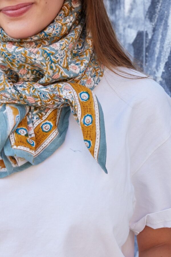 Large Scarf Absinthe Blue Green