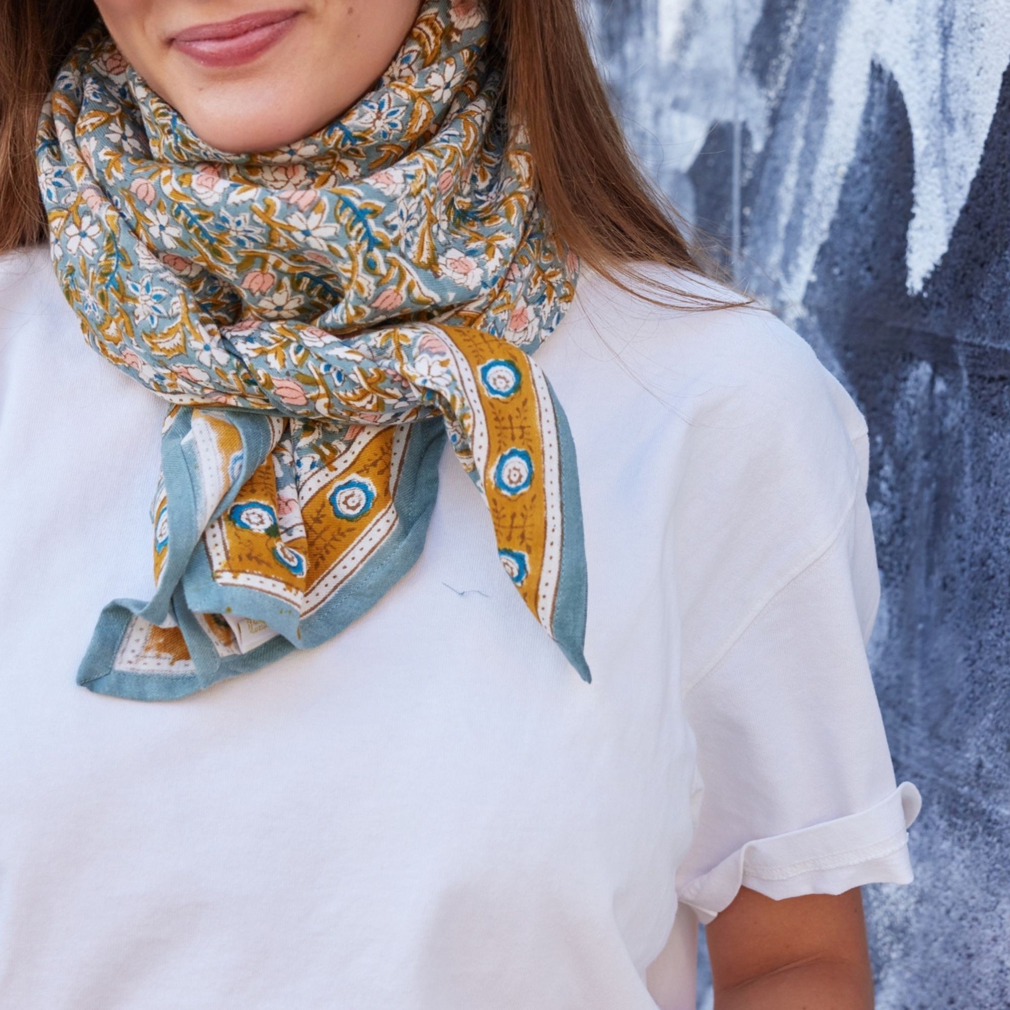 Large Scarf Absinthe Blue Green