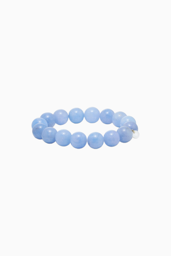 Chunky Aquamarine Stretch Bracelet 12mm