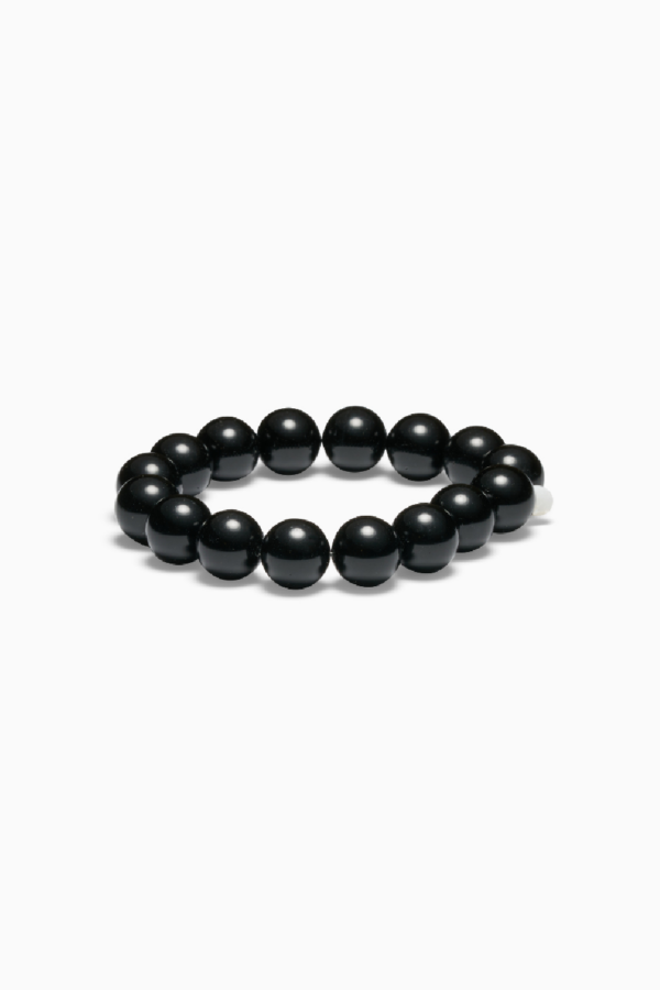 Chunky Black Onyx Stretch Bracelet 12mm
