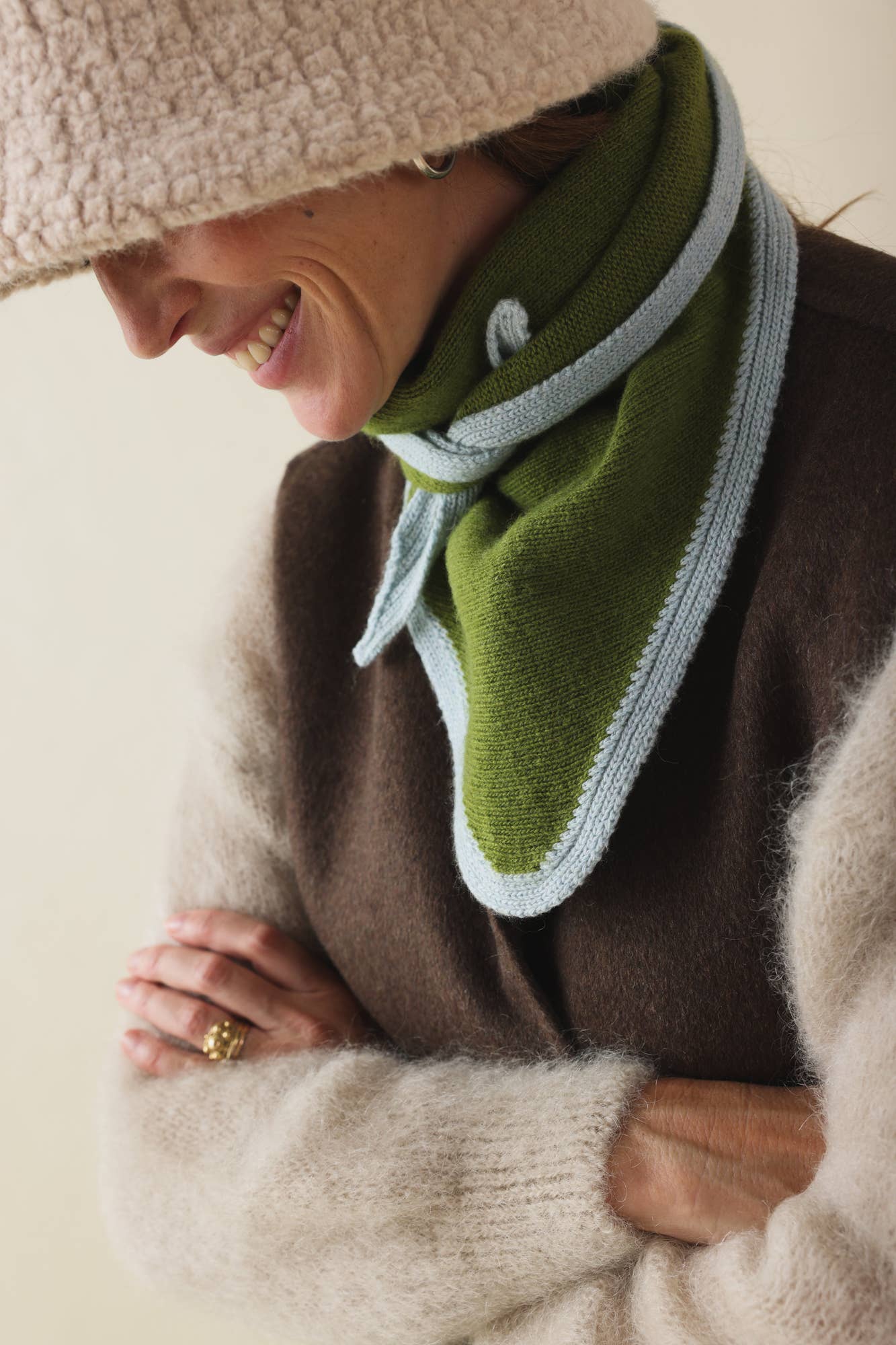 Scarf Colette Bicolor Blue/Green – Bild 2